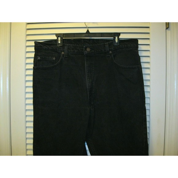 Levis 550 Black Jeans Tag 40X30 (M: 39X30) Relaxed Tapered USA Vintage - Picture 5 of 13